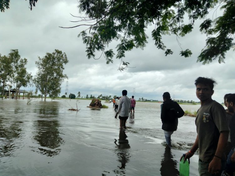 महापुराच्या पाण्यात ट्रॅक्टर ट्रॉली पलटी: 7 जण गेले वाहून , अजून 3 बेपत्ता