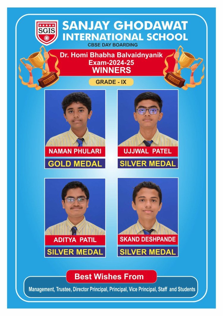 डॉ. होमी भाभा बालवैज्ञानिक परीक्षेत संजय घोडावत इंटरनॅशनल स्कूलचा डंका!