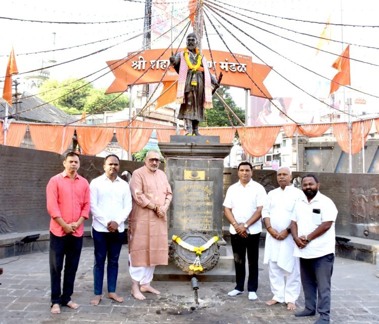 केंद्रीय मंत्री गिरीराज सिंह यांचा कोल्हापूर दौरा ; छ. शिवाजी महाराजांना अभिवादन व अंबाबाईचे दर्शन