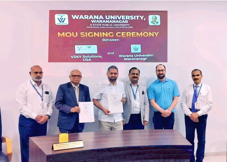 वारणा विद्यापीठ आणि व्हीएसकेवाय सोल्यूशन्स, अमेरिका यांच्यात सामंजस्य करार